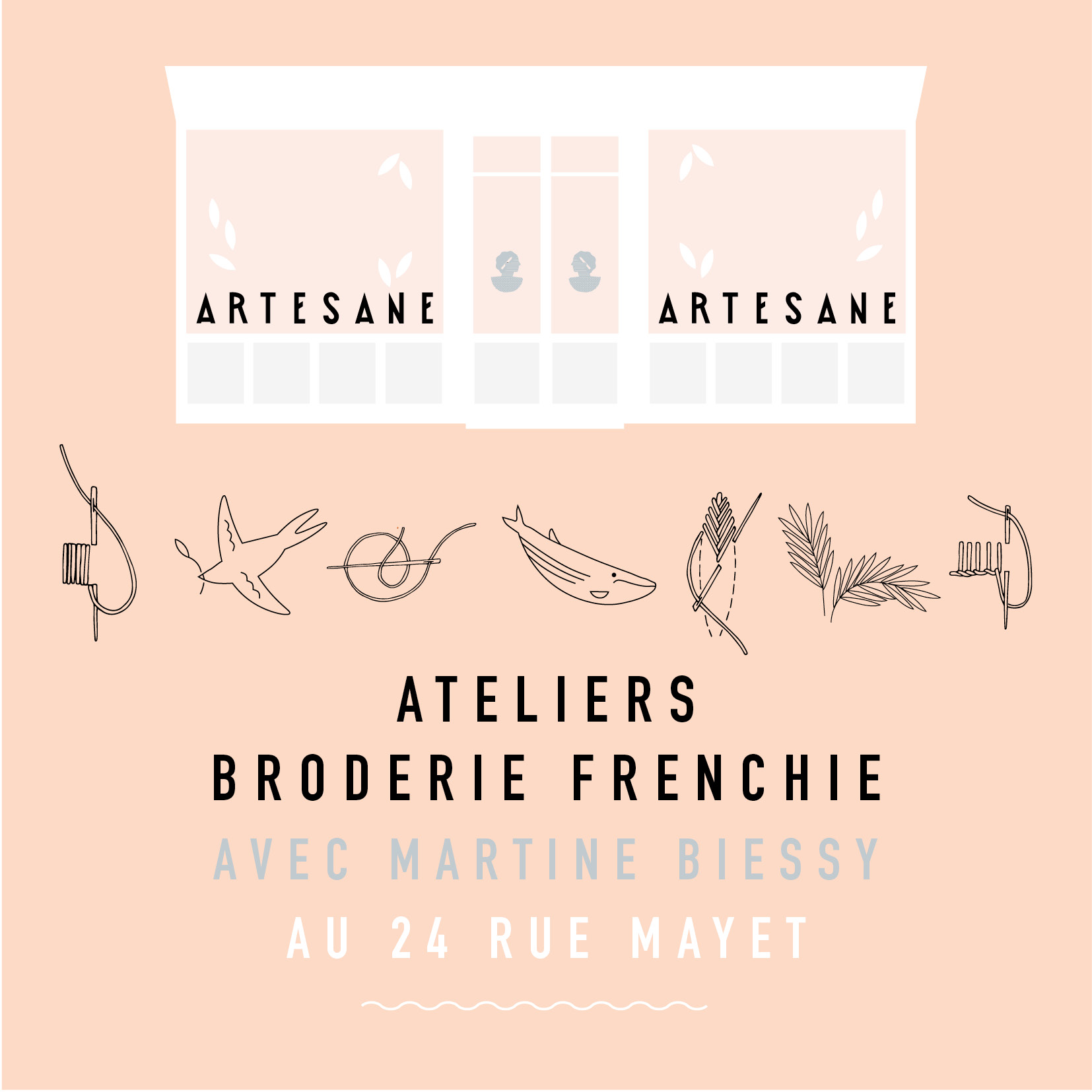 Ateliers broderie frenchie avec Martine Biessy